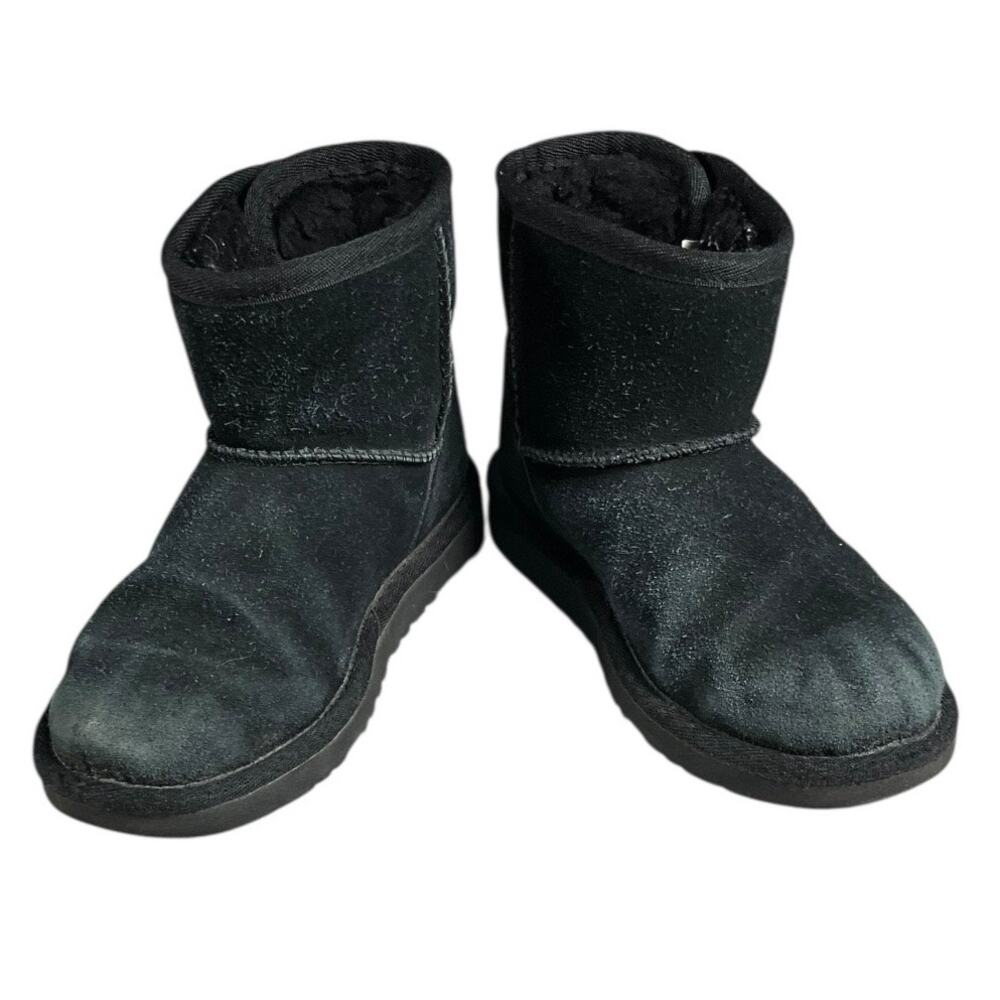 UGG Kids Classic Mini Button Boots Black Suede Size 12 Youth Winter/Fall Short - Picture 6 of 9